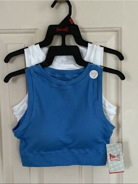 Sportswear ribbed cropped two pack tops with build in bra